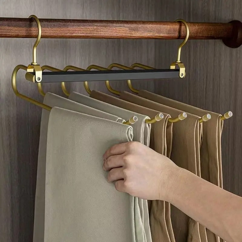 Space-Saving Aluminum Trouser Hangers for Efficient Storage