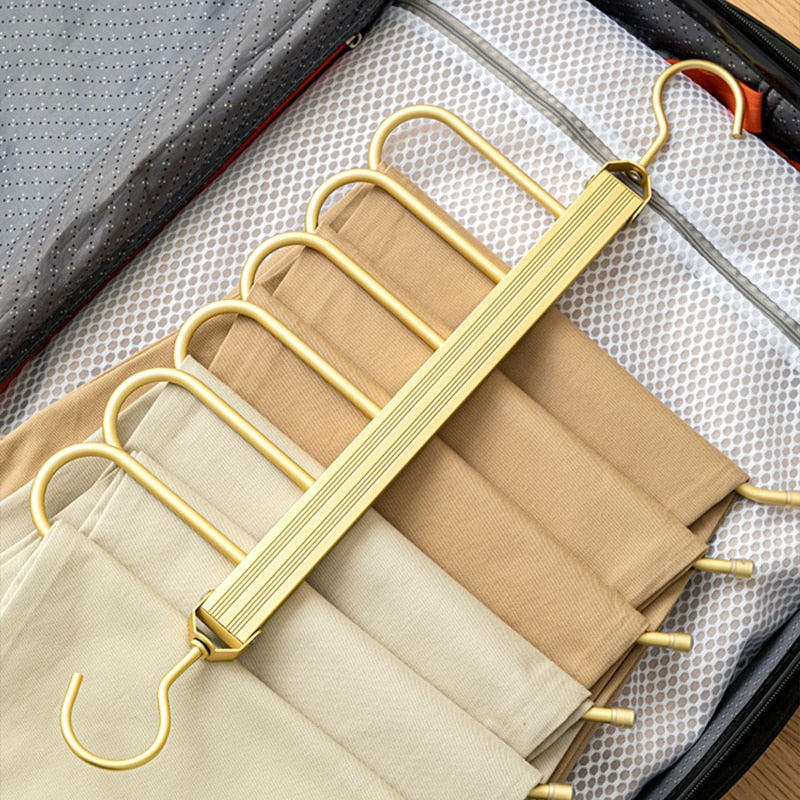 Space-Saving Aluminum Trouser Hangers for Efficient Storage