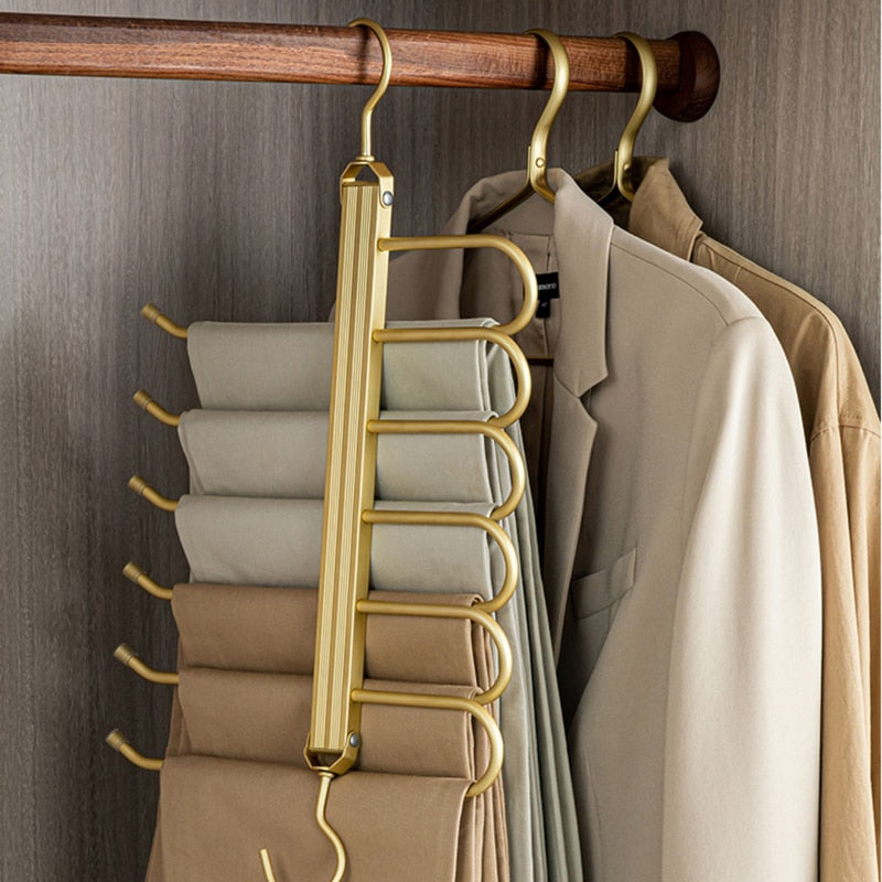 Space-Saving Aluminum Trouser Hangers for Efficient Storage